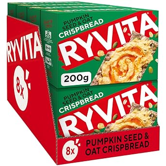 Ryvita Pumpkin Seed and Oat Crispbread 200 g Pack of 8