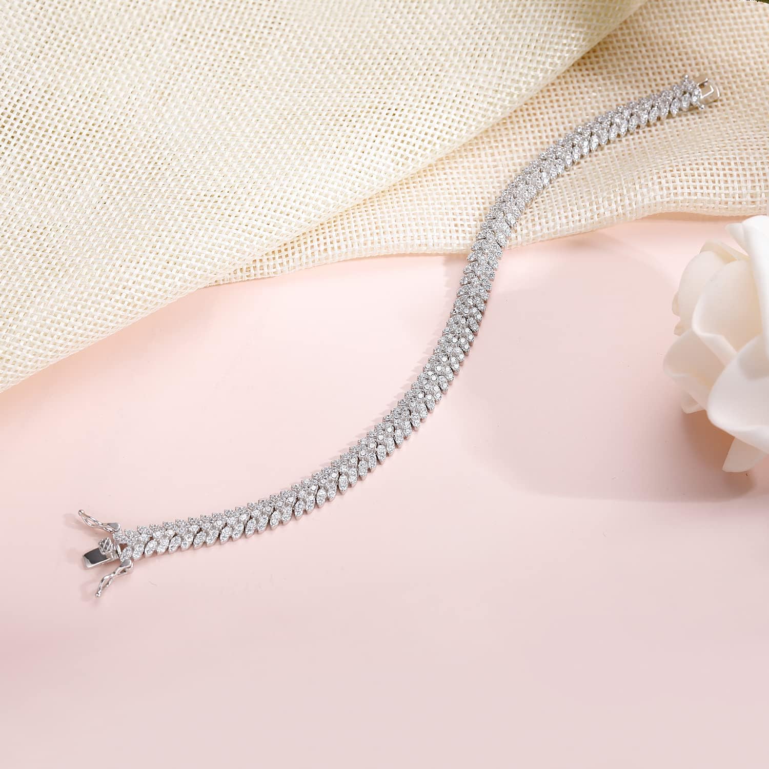 Gemsme Tennis Bracelet for Women 18K White Gold Plated Hypoallergenic 5A+ Cubic Zirconia Bracelets Wedding Party Prom 6.0/6.5/7.0/7.5/8.0 Inch - Image 3