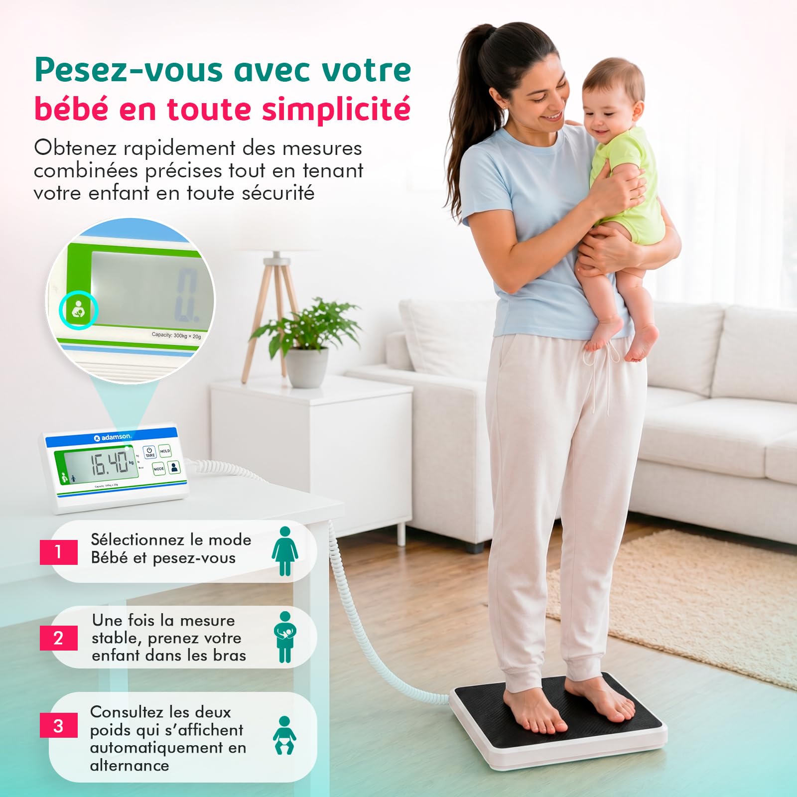 Pèse-Personne Professionnel 300kg - Balance Bariatrique - Précision 10g