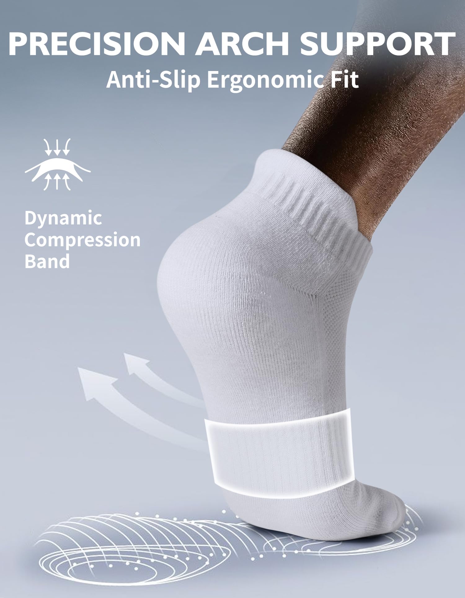 CLOSEMATE Chaussettes de Sport 39-42 43-46 47-50 Socquettes Homme Femme en Coton Antidérapantes Anti-Ampoules Respirantes Basses Courtes pour Running Randonnée Tennis en Blanc Noir 6 ou 7 Paires