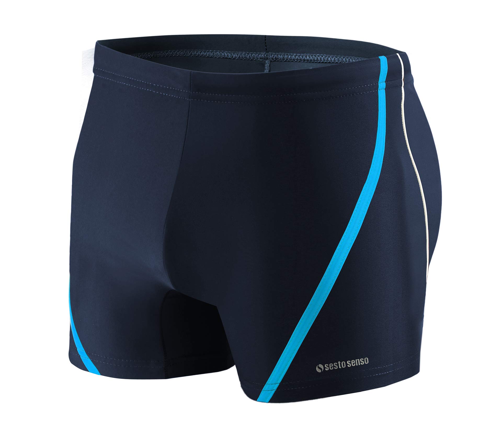 Sesto Senso Mens Swim Aquashorts Swimming Trunks Drawstring Beach Swimwear Shorts BD 366 4XL Blue