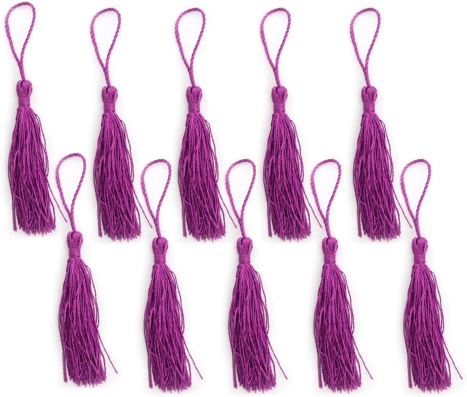 HAND Silky Tassels White 12cm Long for Craft Embellishments, Purses, Bags, Keyrings etc. Pack of 10