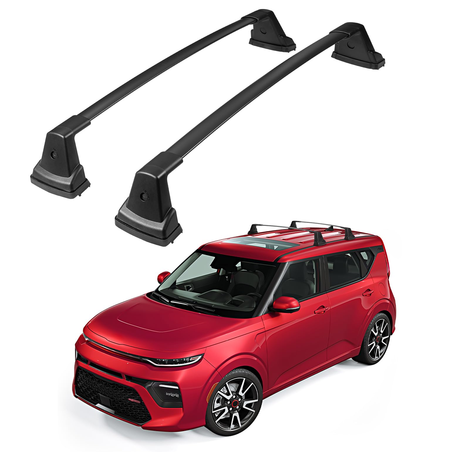 joytutus roof rack cross bars compatible with soul 2020-2024, aluminium alloy cargo bars roof rails rack bars with fixpoint roof rails