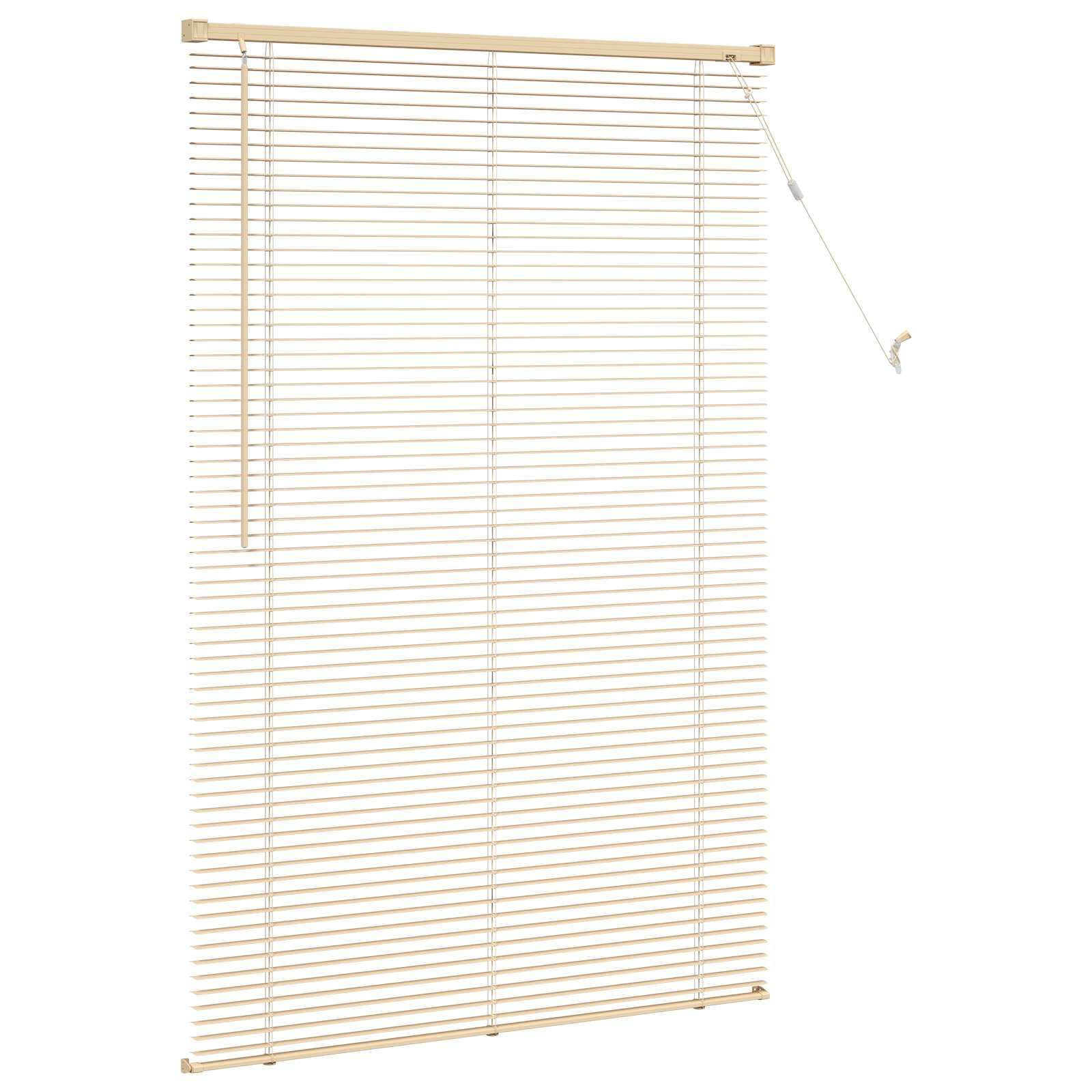 Store Vénitien Réglable Marron Clair avec Motif 150 x 70 cm PVC Stores Occultation fenêtre Moderne intérieur pour Salon Bureau contrôle lumière et intimité Enfant sécurité Facile Entretien