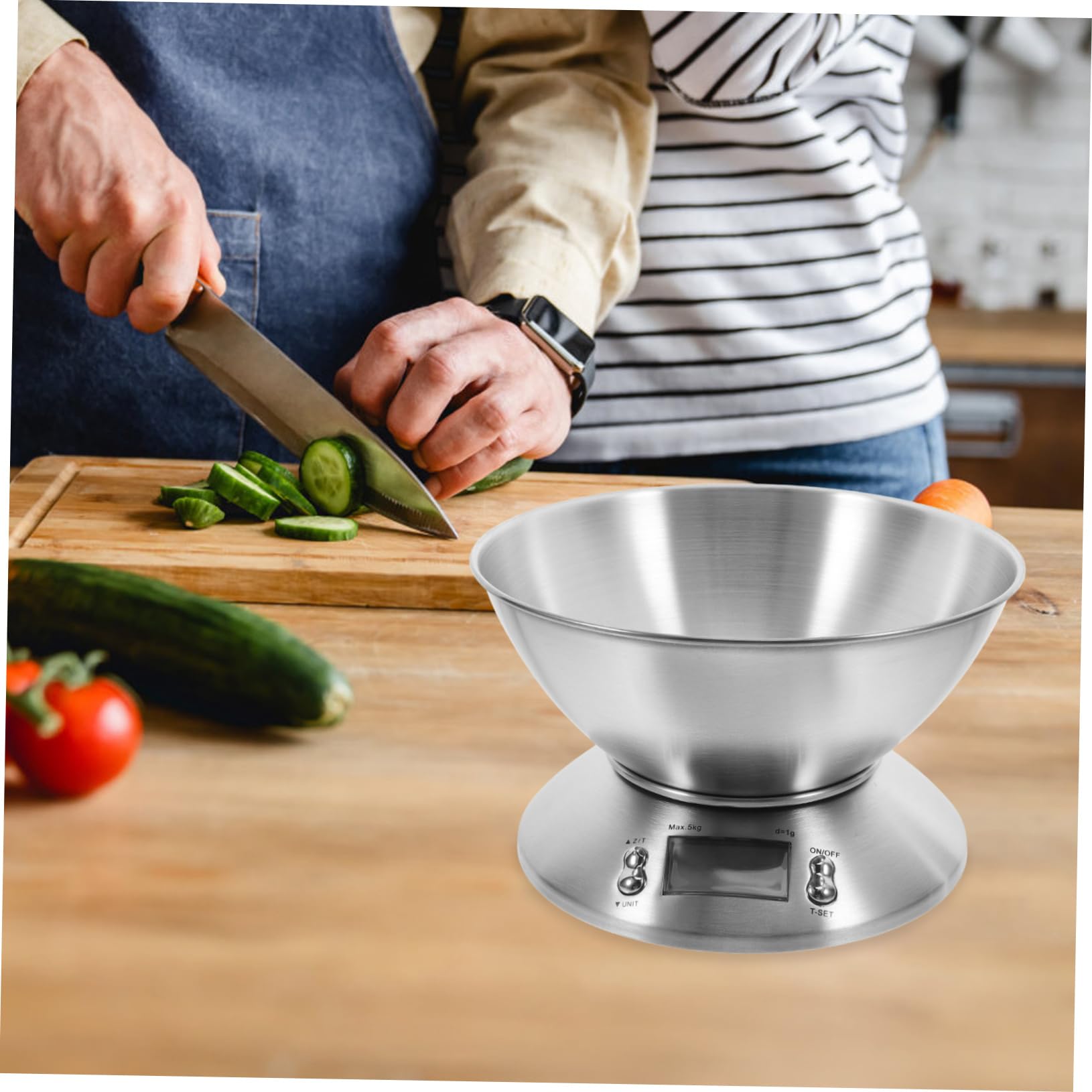 ABOOFAN Bilancia Capacità 5000g da Cucina Digitale in Acciaio Inossidabile Alimentare Argento Facile da Pulire per Preparazione Pasti e Uso Domestico