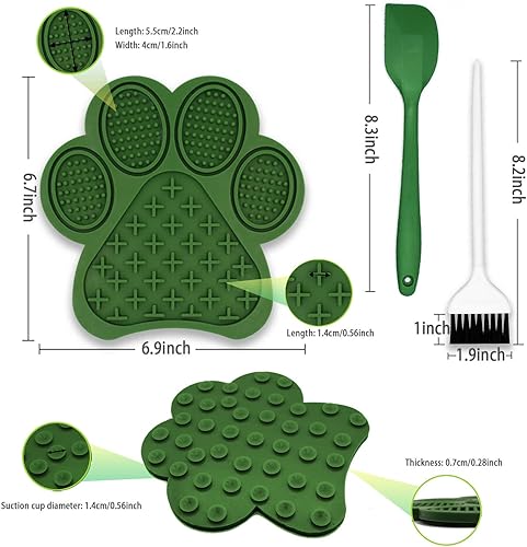 Miniatura 21 de Alfombrilla para lamer perros y gatos – Almohadilla para lamer de alimentación lenta con ventosas, silicona de grado alimenticio para baño, aseo