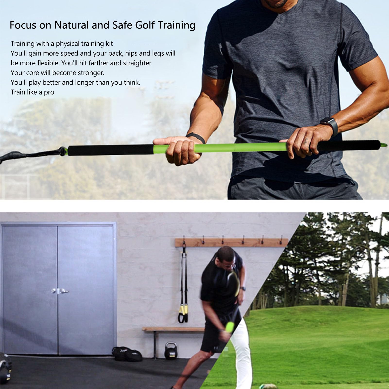 Générique Trainingszubehör für Golfschwing, Fitnessgerät für Golfspieler, Kraft und Balance – Trainingsseil für Golfschwing | für Bodenparcours