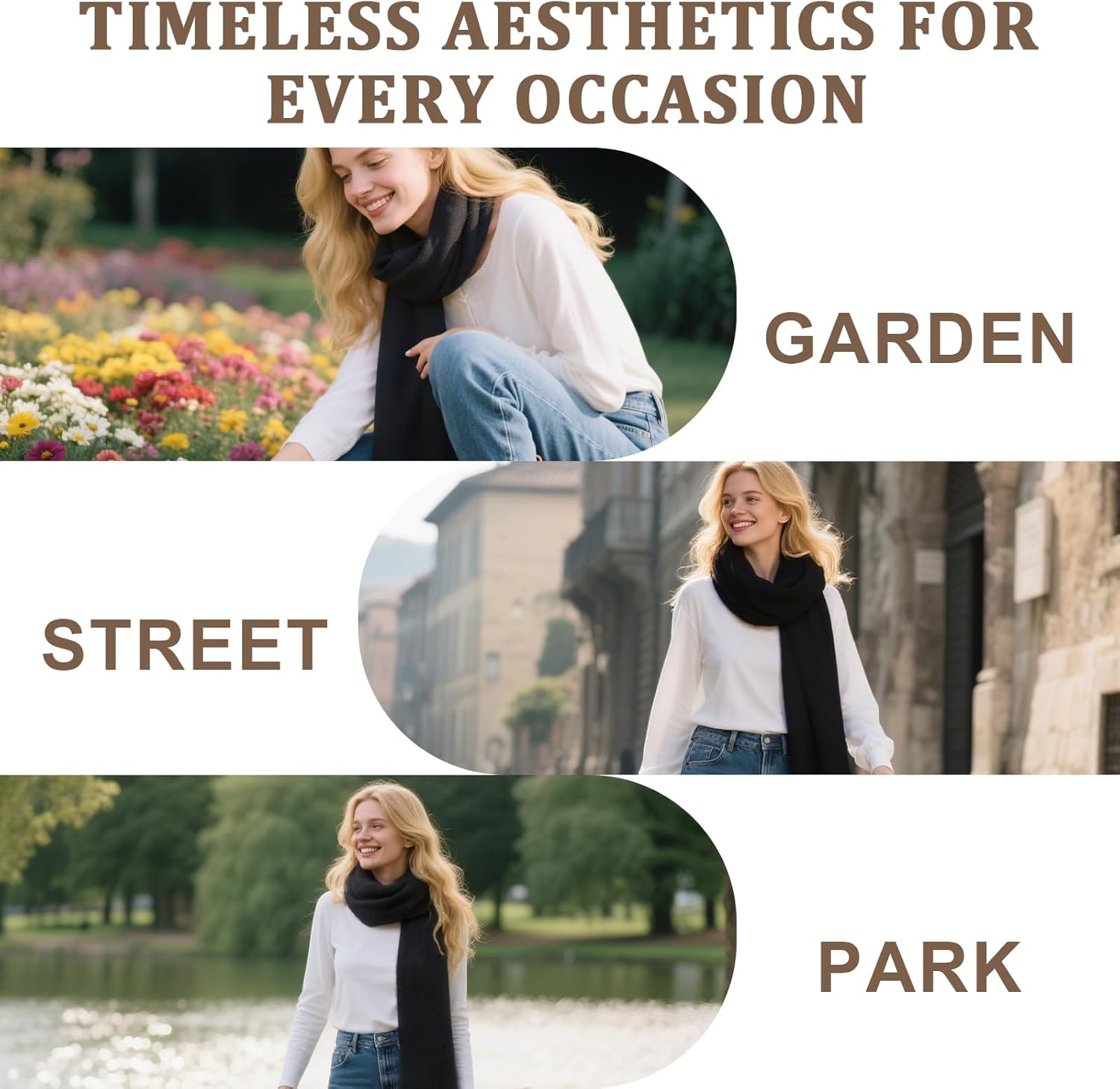 Cashmere Winter Scarf for Women, Men's Scarves Solid Warm Cold Weather Wraps