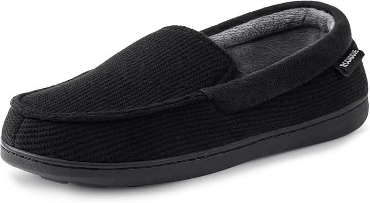 RockDove Mens Waffle Knit Memory Foam Slippers