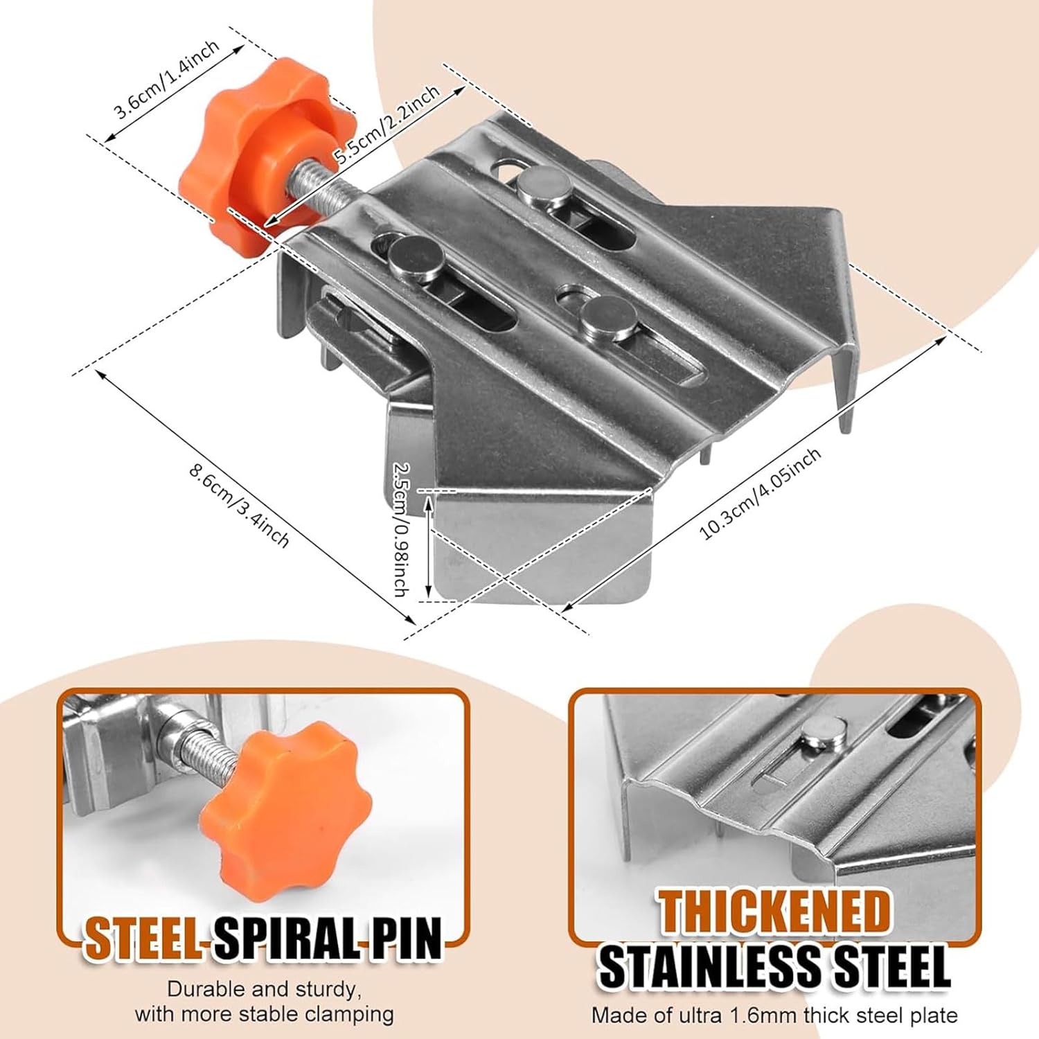 Woodworking Tool Set Easy to Use Corner Clip Adjust Fastener Right Angles Clamps Simple Operate Woodworking Tool Set Easy to Use Woodworking Corner Clip Adjust Woodworking Fastener Right Angles Clamps