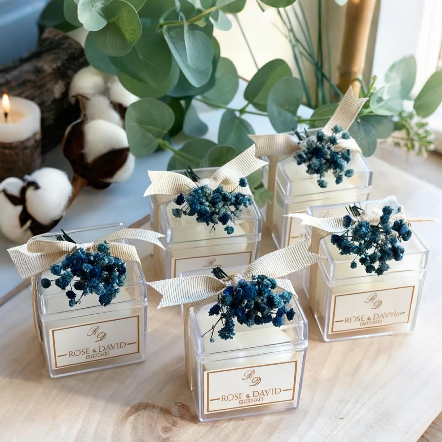 Acrylic Boxes with Lid, Clear Square Cubes Treat Boxes Candy
