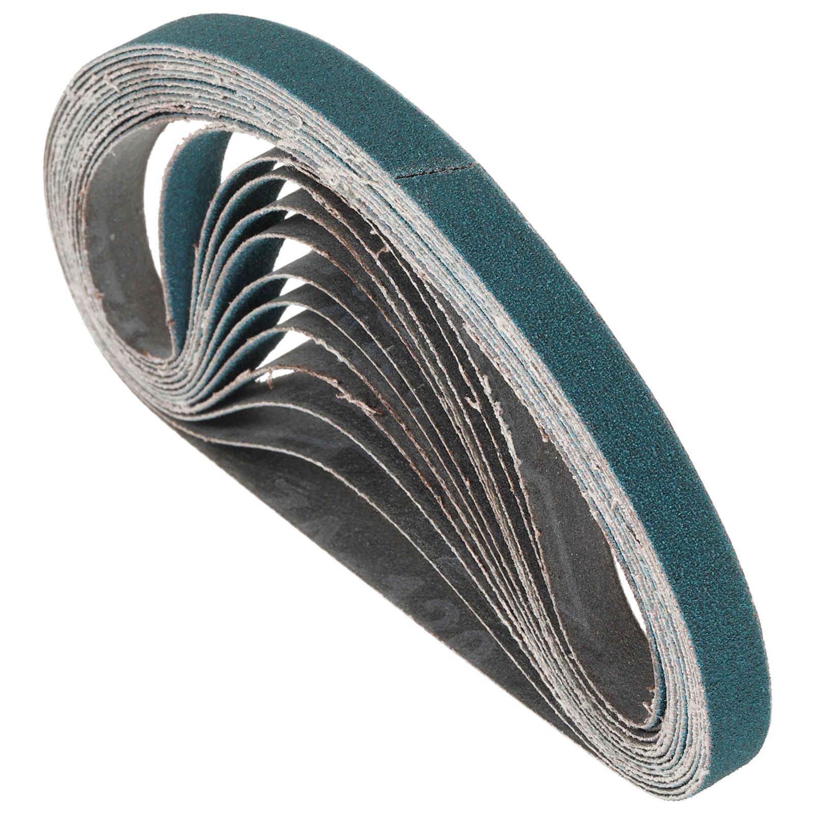 Kozelo 10 Pack Sanding Belts 13mm x 254mm 120 Grit Zirconia Abrasive Belt Sander Paper for Belt Sander Metal Grinding Wood Working Weld Rust Removal