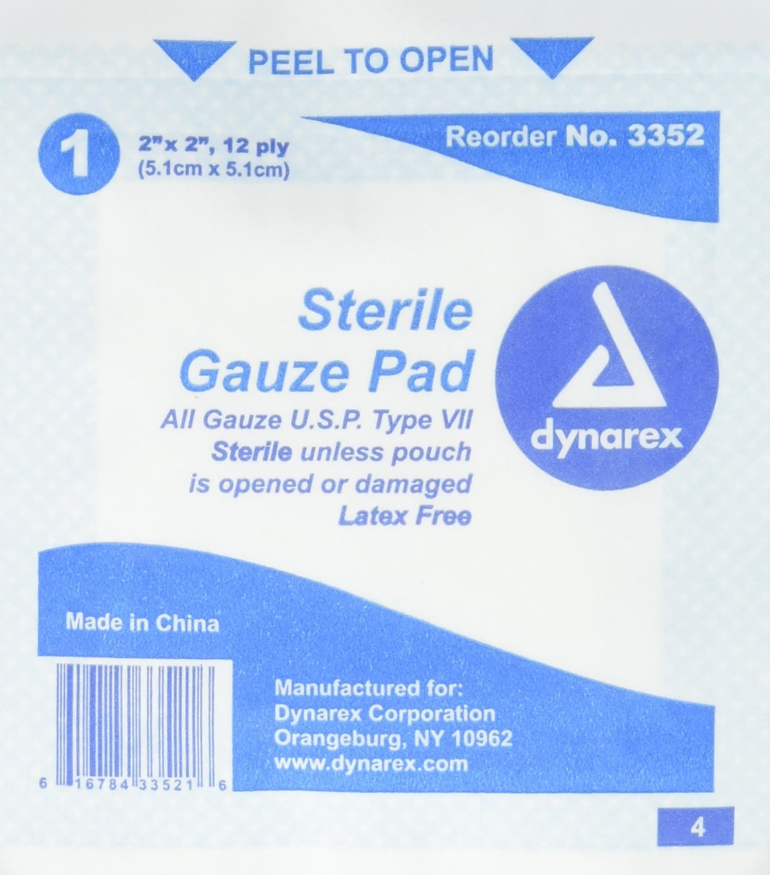 GAUZE PADS ST 2X2 12PLY ***DYN Size: 100
