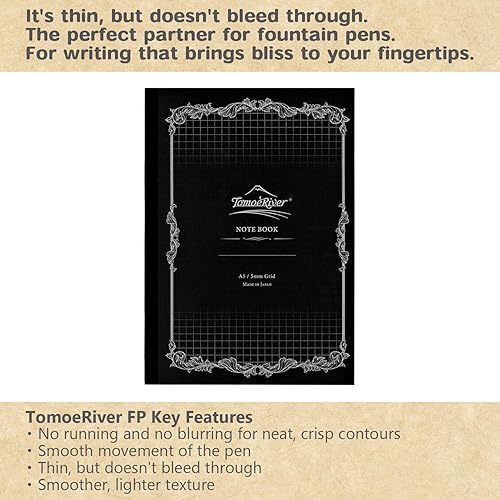 Miniatura 7 de Tomoe River FP (52gm2) Notebook by SANZEN, 5.85" x 8.27", 160 pages (80-Sheet), Soft Cover, Unruled, White (SR-A5NB-MW)