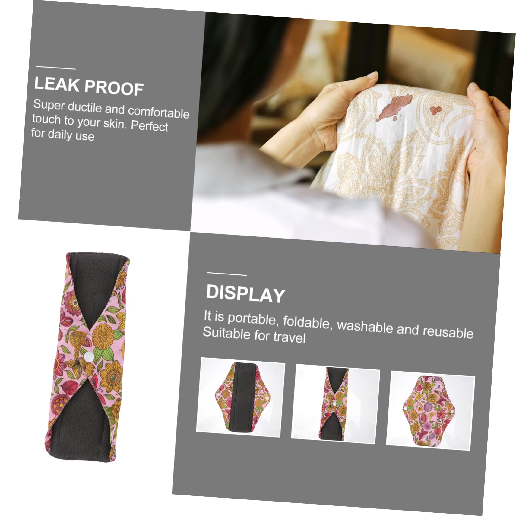 MAGICLULU 3 Set Di Assorbenti Riutilizzabili in Tessuto Lavabile Con Carbone Portatile Assorbenza 5 Pezzi * 3