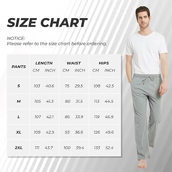 U2SKIIN Men 100% Cotton Pajama Pants Soft Lightweight Pj Bottoms | Lounge Pant with Pockets and Button Fly, Breathable Sleep Pants, Year-Round Comfort, Classic Fit