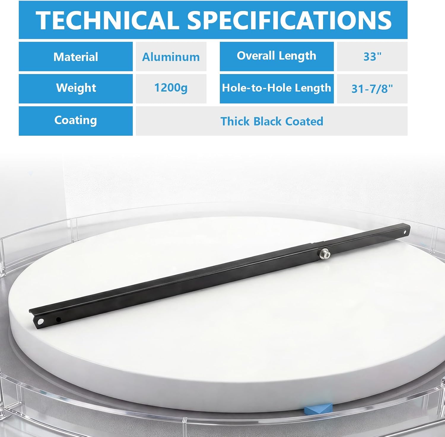 33" RV Awning Pitch Arm Compatible with Solera Regal 63" Awning Arm Assembly Black Replaces 675364