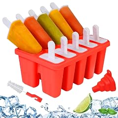 Silicone Popsicle Molds 10-cavity DIY Ice Pop Mold for Kids Adult Teens BPA Free Ice Cream Molds for