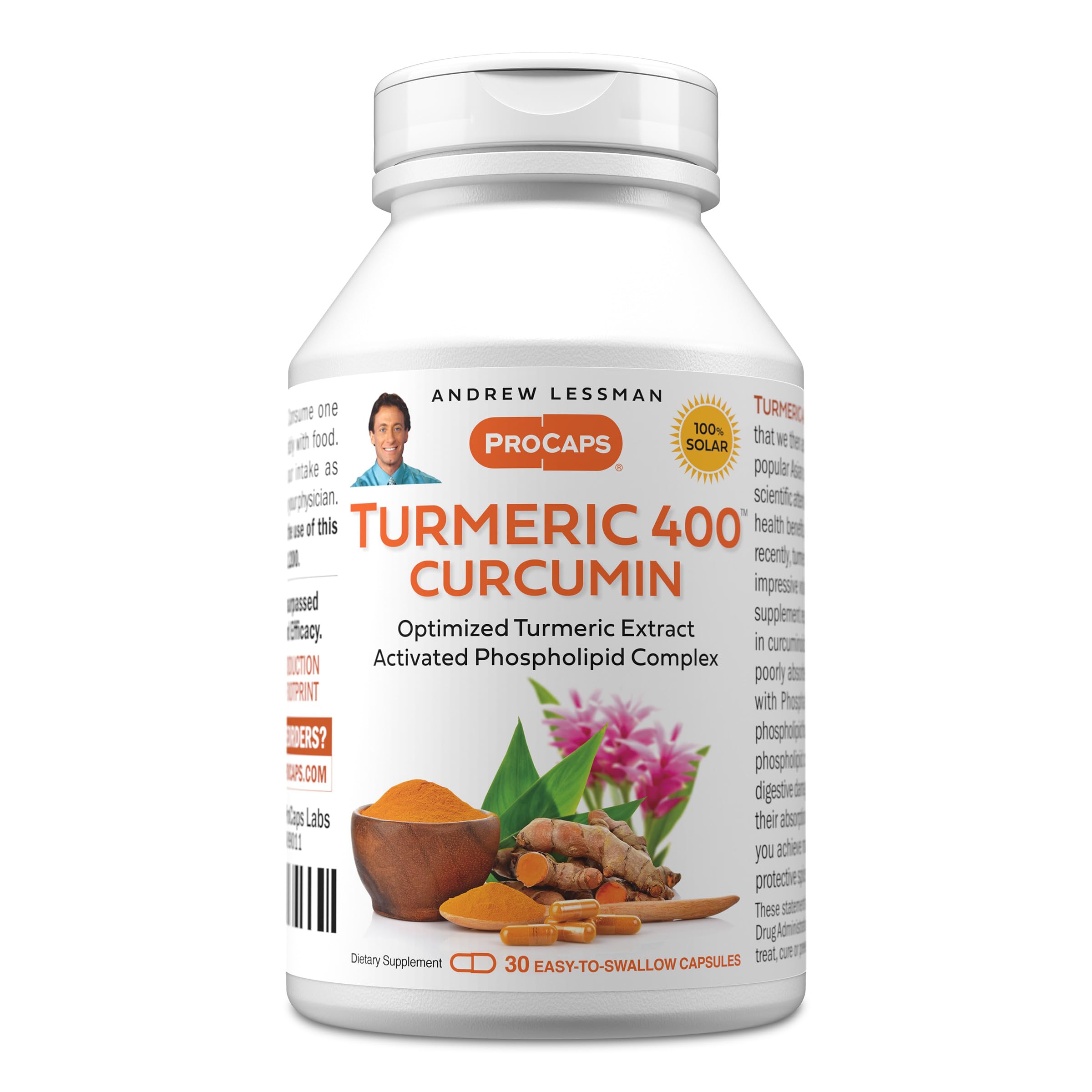 ANDREW LESSMAN Suplemento de Cúrcuma 400 mg 30 cápsulas