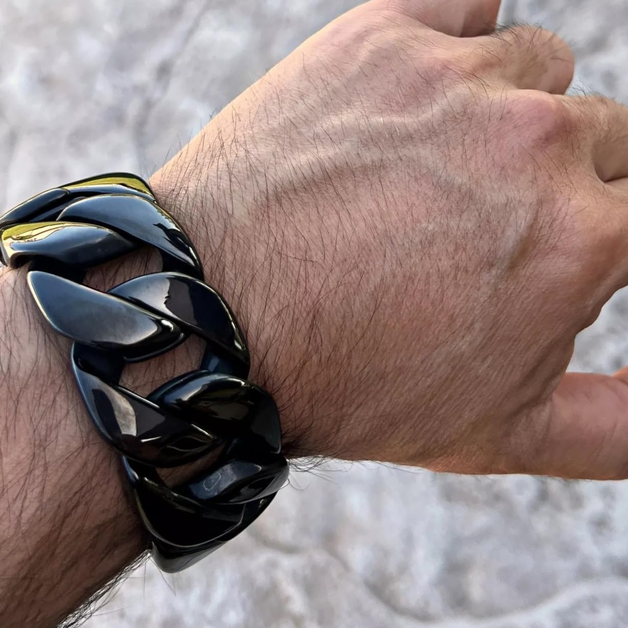 ROWIN&CO Jewelry Huge 32mm Chunky Chain Necklace Heavy Sturdy Black 316L Stainless Steel Hip Hop Punk Fashion Party Gift for Men Women Cuban Chain, 8.66-35 Inch - Image 4