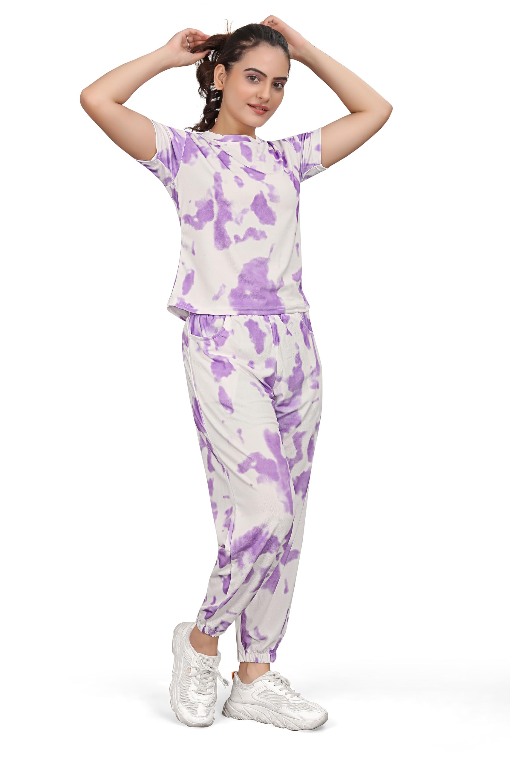 dadx All-in-One Night Suit with Ankle-Length Folded Bottoms, Heavy Stretch Elastic, Adjustable Waist, and Convenient Side Pockets for Gym, Yoga, Lounging, and Casual Outings-picture-16