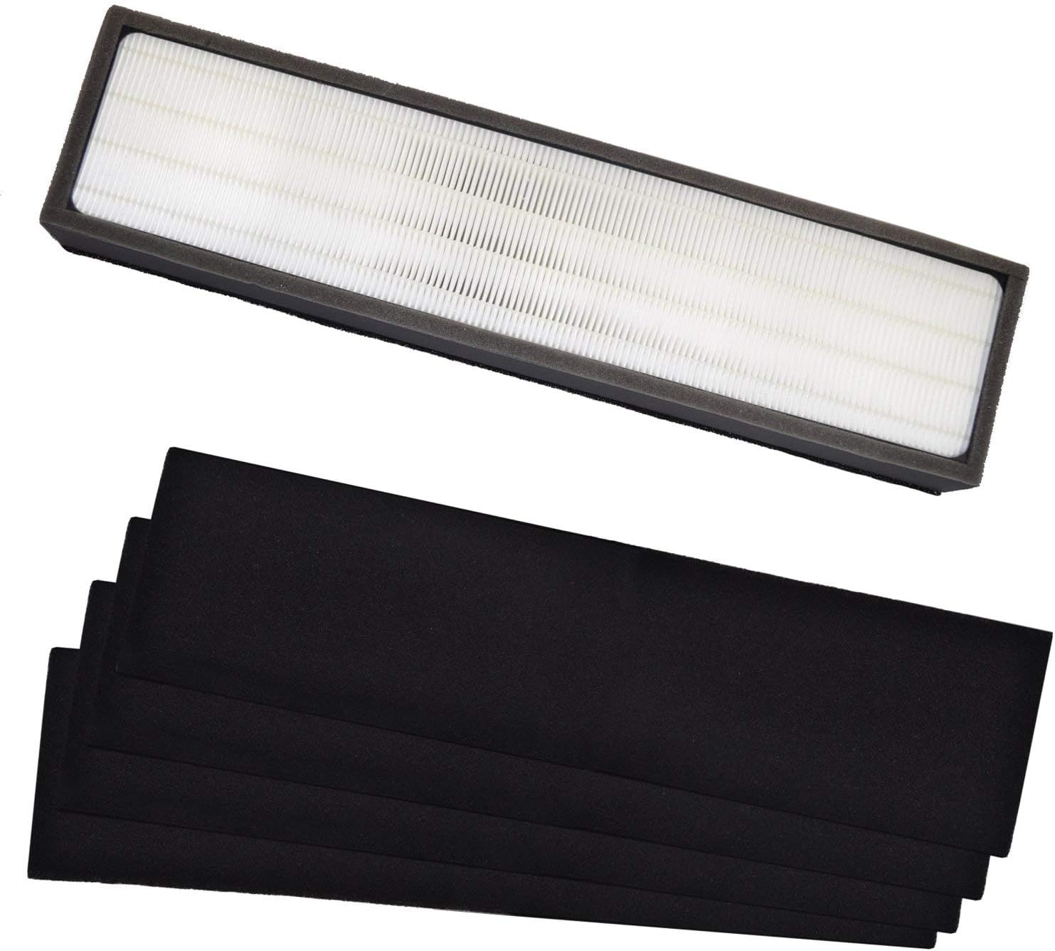 HQRP Filter C + 4-pack Саrbon Filters (Reserve) compatible with GеrmGuardian AC5000E, AC5250, AC5250PT, AC5300B, AC5350W, AC5350B models, parts FLT5000 / FLT5111 Replacement