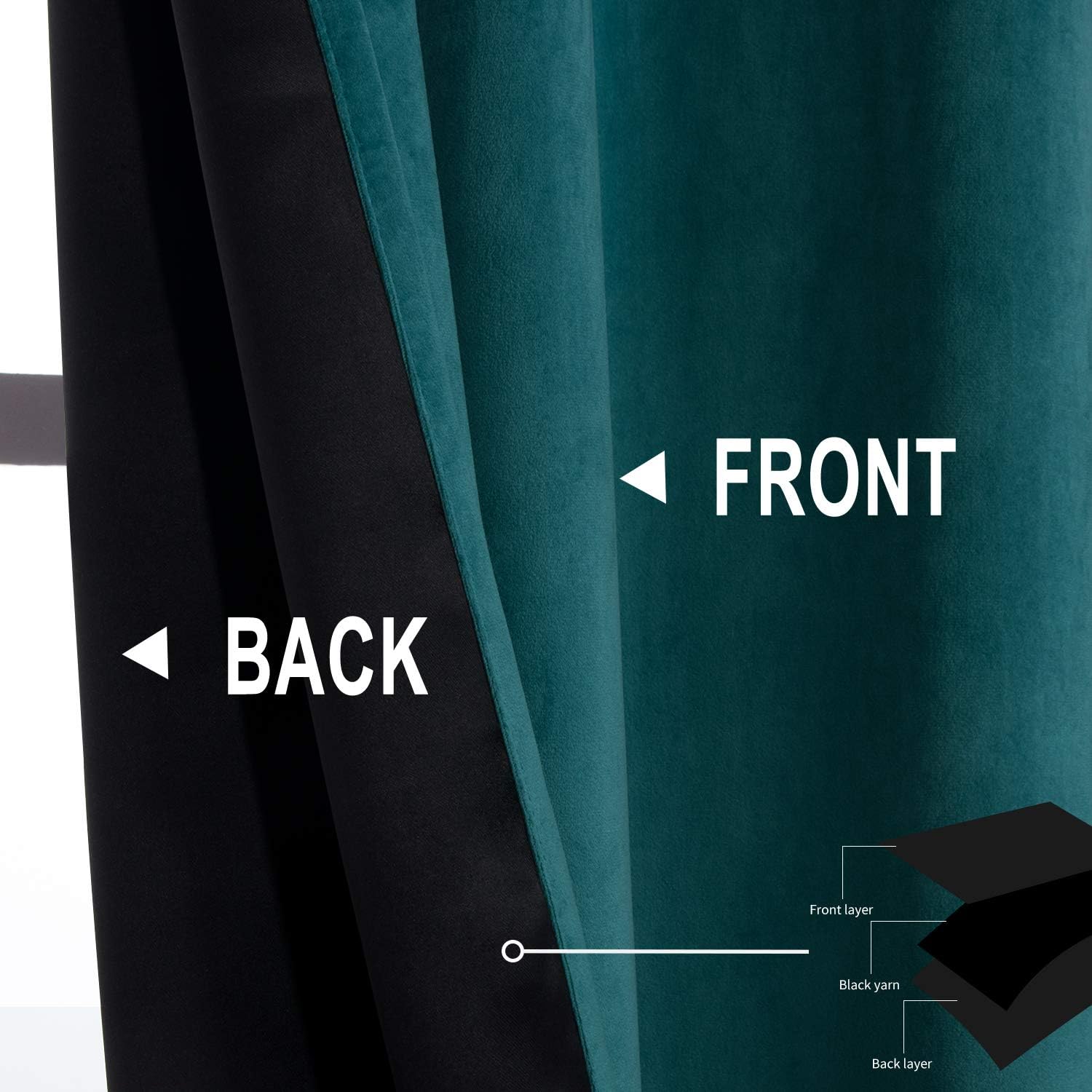 Rеvіеw Prоduсt LUSHLEAF 100% Blackout Velvet Curtains for Bedroom and Living Room, 52 x 95 inch Length, Dark Green - Thermal Insulated, Energy Saving, Sun Blocking Grommet Window Drapes, Set of 2 Curtain Panels