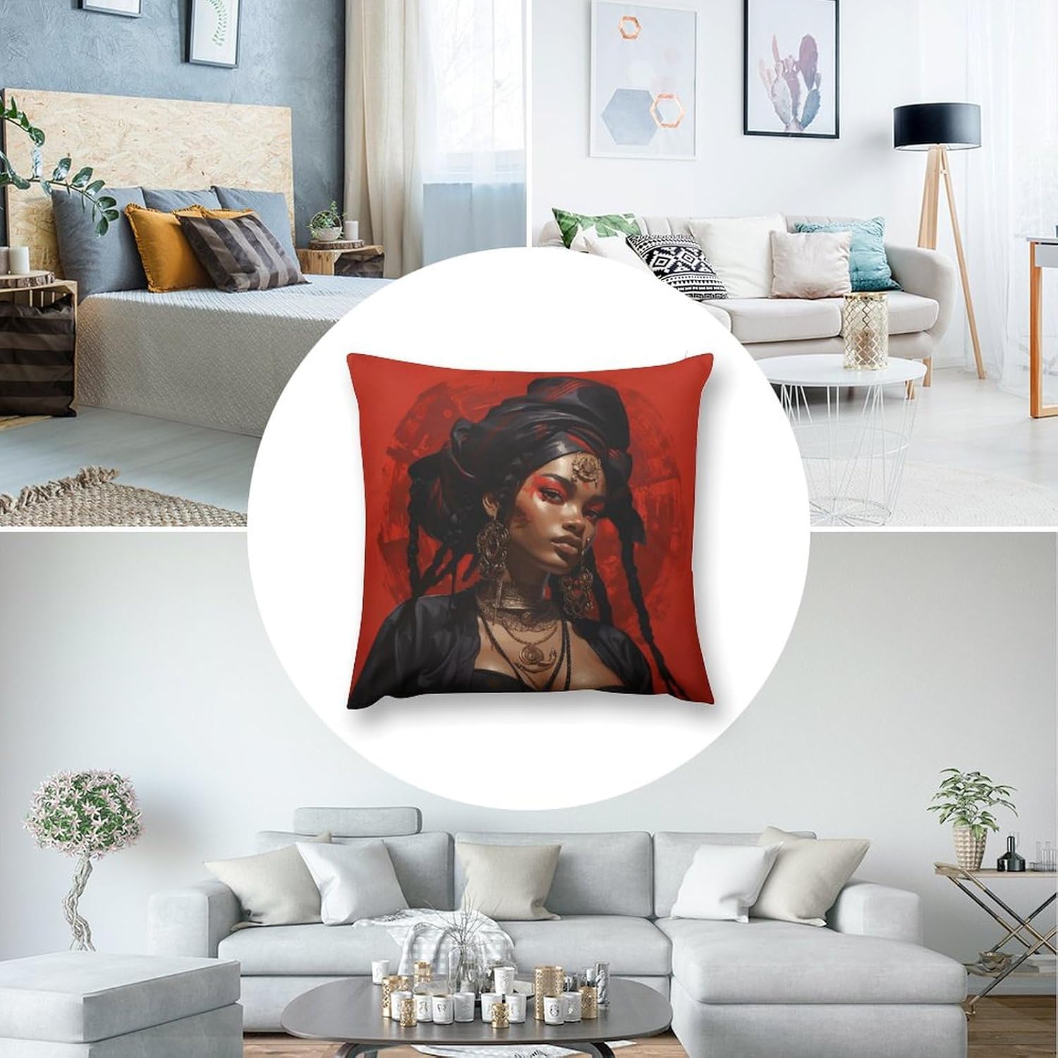 Anime Style Characters Throw Pillow Covers 16 "x16 Super Soft Pillow Cases Decorative Pillow Covers for Sofa Couch Bed Square Pillowcases for Living Room Office image 5