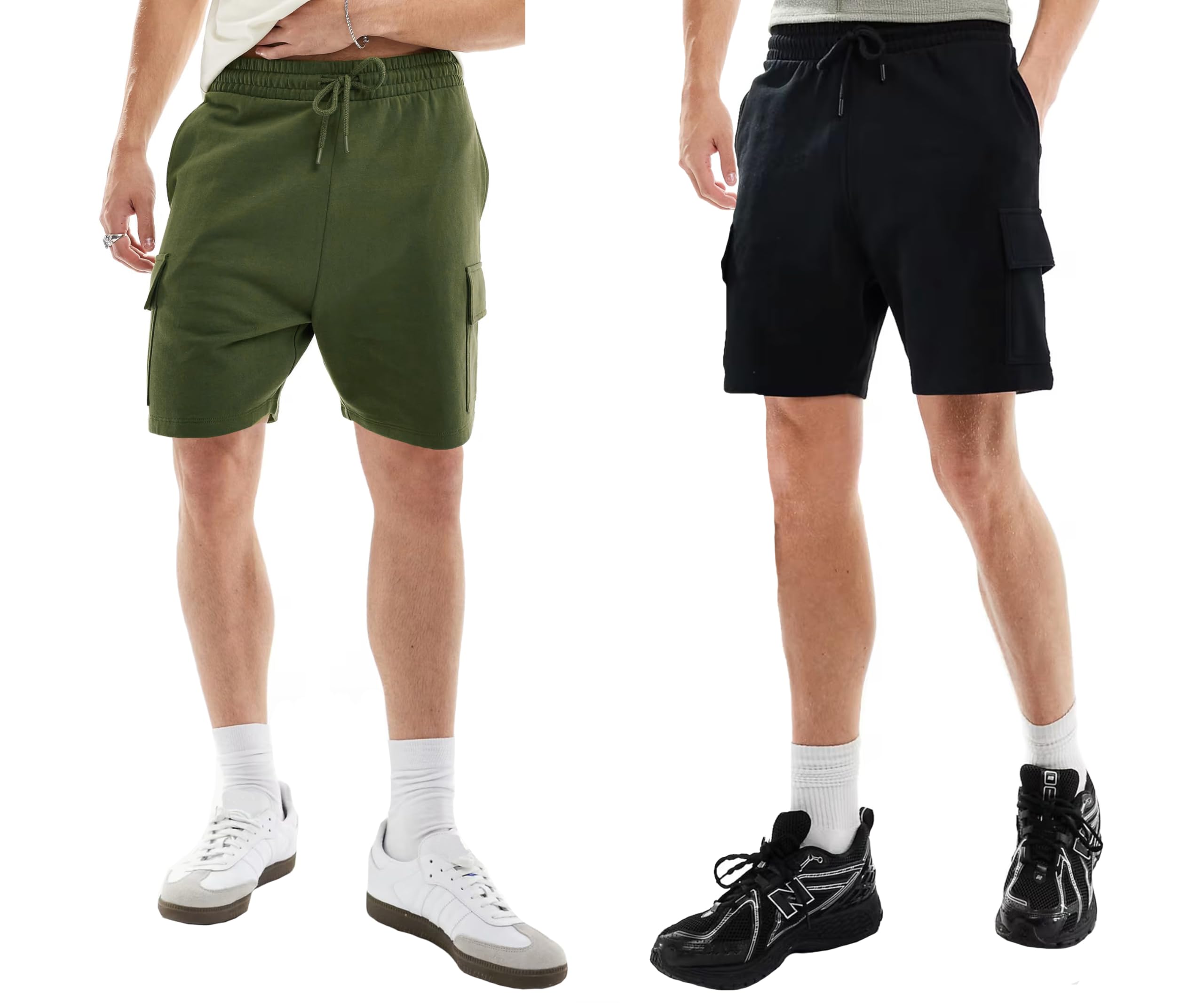 gyrfalcon Solid, Regular Fit, Knee Length, Casual, Cotton Blend Cargo Shorts for Men(Pack of 2)-picture-24