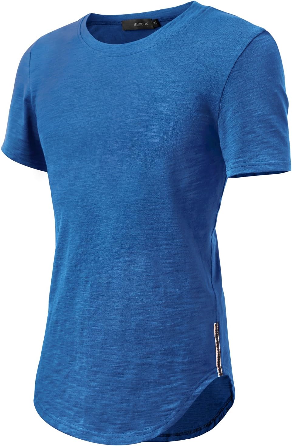 HEMOON Mens Casual Solid Tops Hipster Hip Hop Longline T-Shirt Side Trim