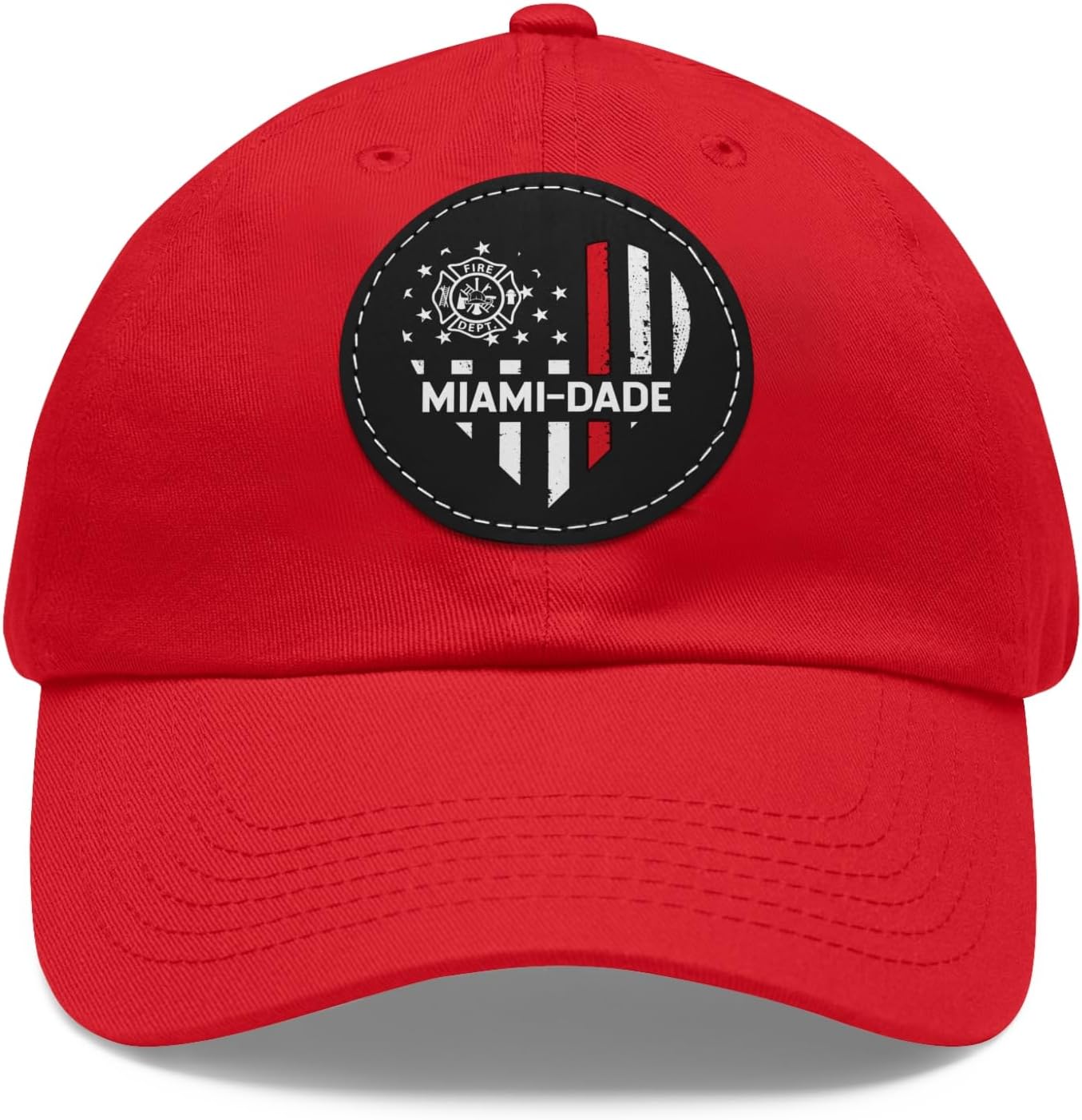Love Miami-Dade Fire Rescue Dad Hat Firefighter USA Flag 4th of July Volunteer Fireman Wife Investigator Firehouse Florida