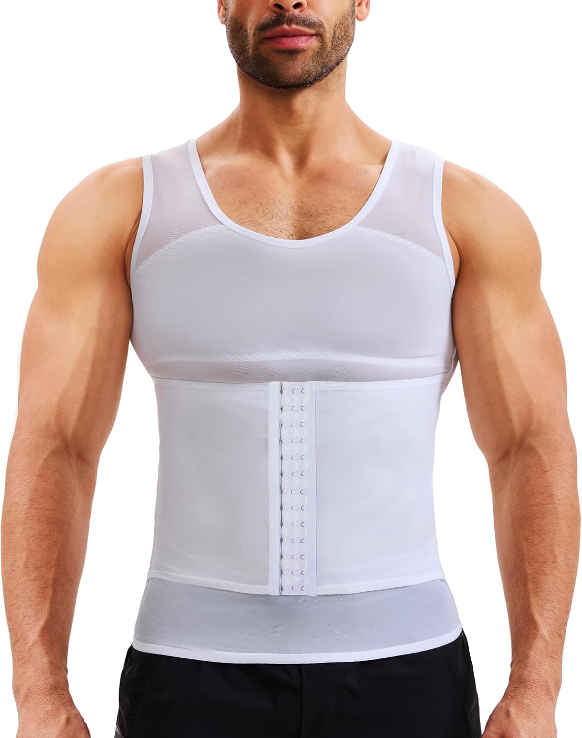 Mens Shapewear Slimming Body Shaper Vest Tummy Control Compression Shirts Tight Tank Top