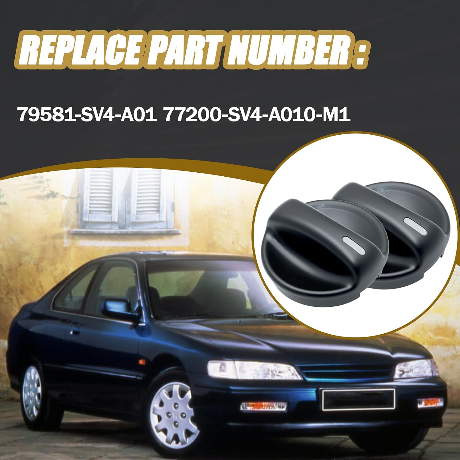 79581-SV4-A01 2Pack Air Control Heater Fan Switch Knob Compatible with Honda Accord CD4 CD5 1994 1995 1996 1997 Replace for 77200-SV4-A010-M1