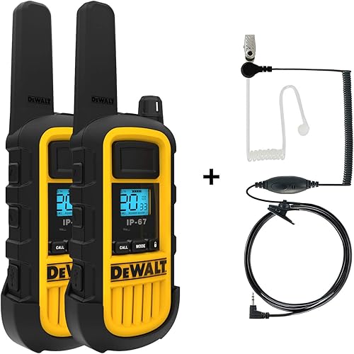 Miniatura 3 de DEWALT DXFRS800 Walkie Talkies de alta resistencia de 2 W, impermeable, resistente a los golpes, largo alcance y radio bidireccional recargable con