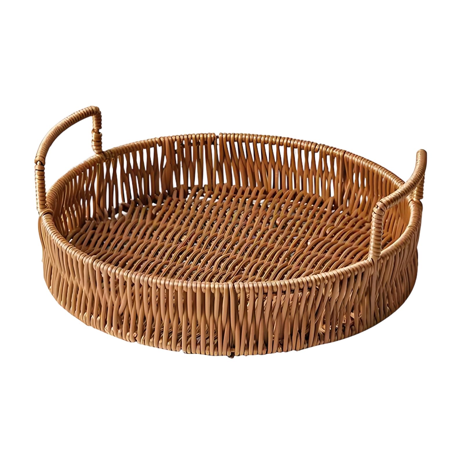 Kaeltsyn Stylish Wicker Pattern Snacks Container with Sturdy Handles Ideal for Parties and Gatherings Permanent Treat Holder