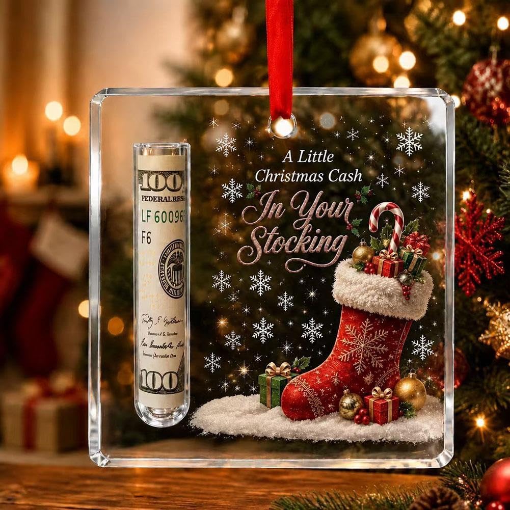 Crystal Clear Acrylic Money Clip for Holiday Tree Decoration