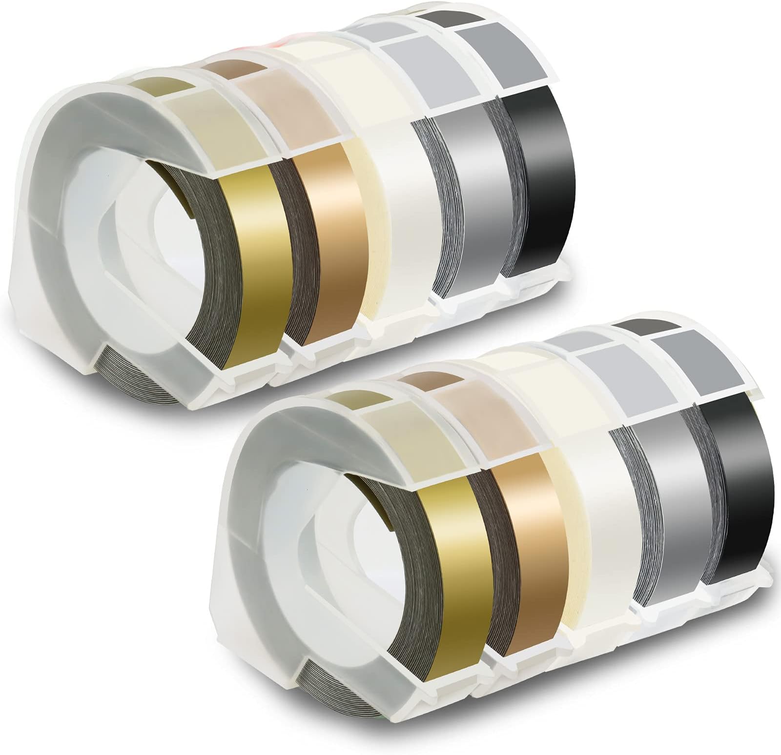 Label KINGDOM Compatible Label Tape Replacement For DYMO Embossing Tape 3/8 Inch