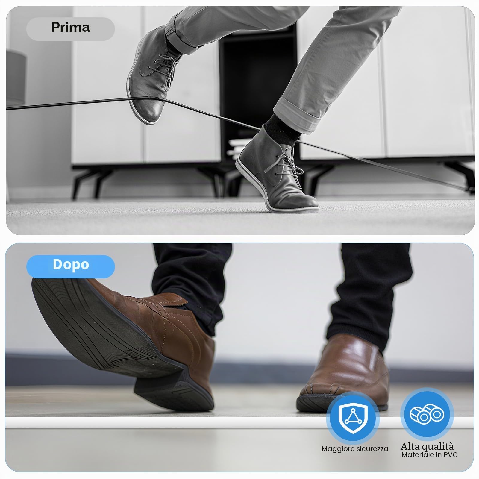 Canalina Passacavi Adesiva Bianca 1M Fili Elettrici Parete Canalina Flessibile PVC Silicone Morbido Protezione Cavi Pavimento Esterni Resistente Alle Intemperie per Ufficio Casa Scuola