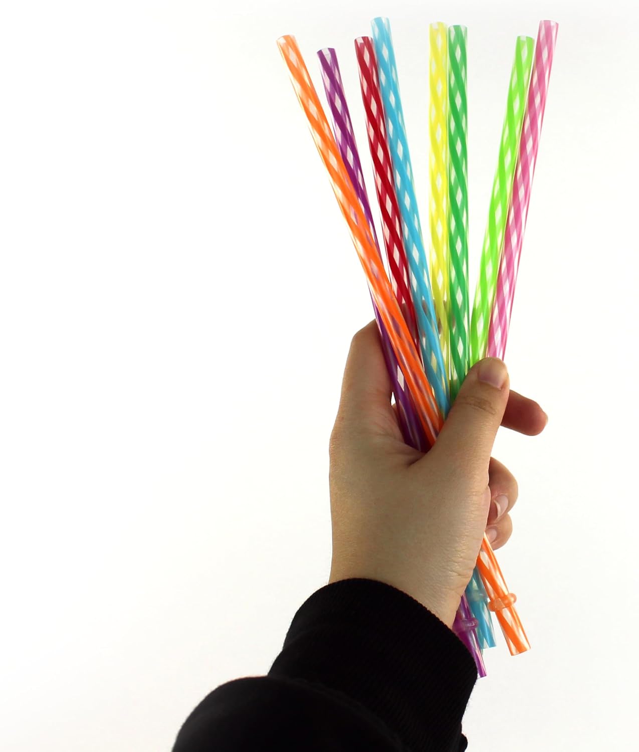 24-Pack, Reusable Straws - Rainbow, Plastic Straws Reusable, BPA Free, Dishwasher Safe, Multicolor, Replacement for Tumblers, Fits 20oz 30oz 40oz image 4
