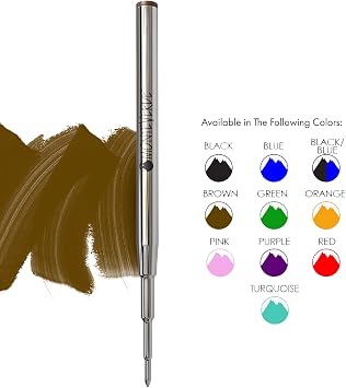 Monteverde USA Soft Ballpoint Refills to Fit Montblanc Pens, Medium Point Brown Ink, Smooth and Elegant Writing, 2-Pack
