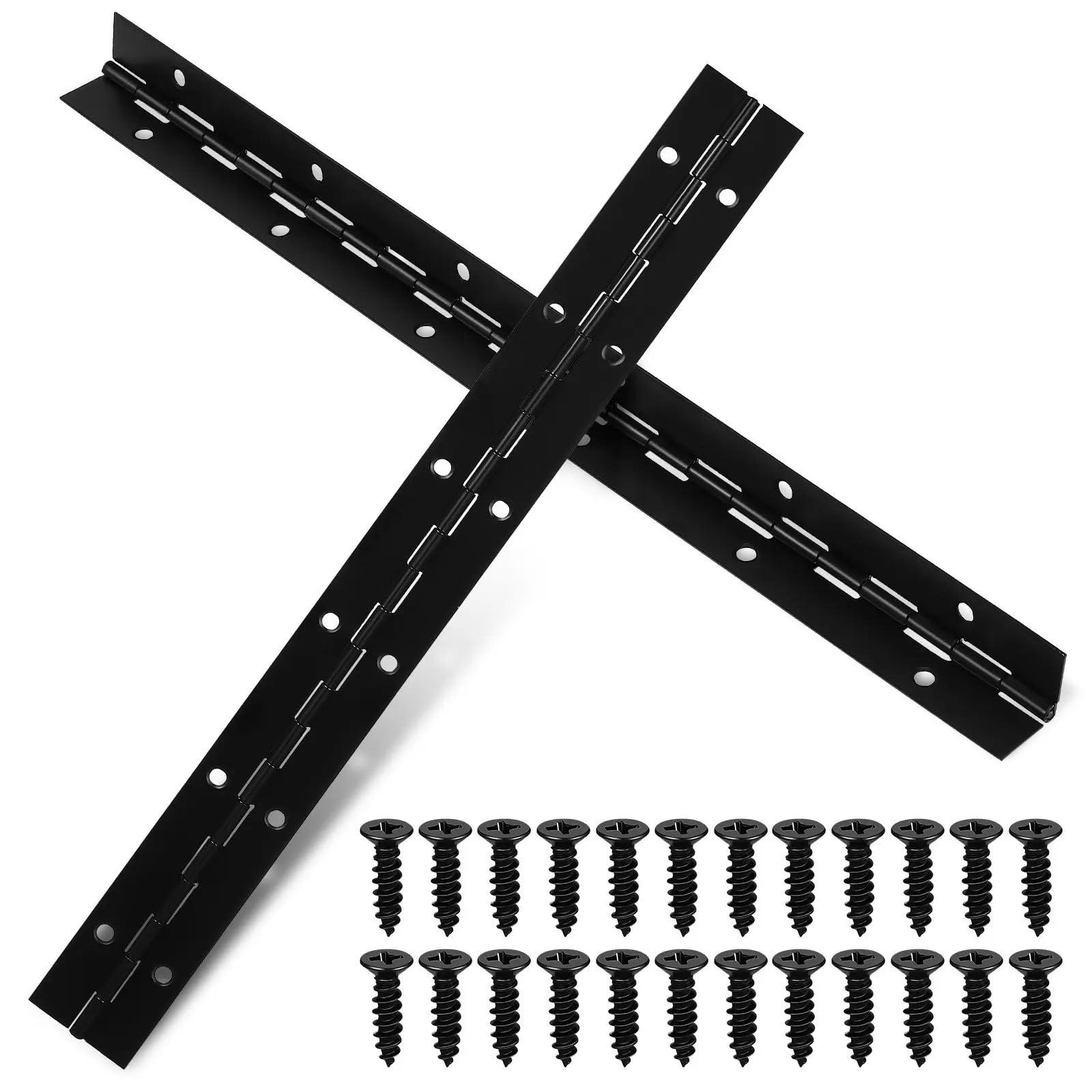 2pcs Heavy Duty Iron Long Hinge with ScrewsPiano Hinges Metal Piano for Wood Cabinet Door Furniture Hardware Accessories for Pianos