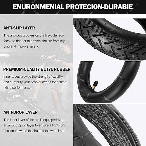 Miniatura 2 de Neumático de repuesto de scooter de 8.5 pulgadas y tubos interiores, 50/75-6.1 compatible con M365/Pro/1S, neumáticos de scooter eléctrico de 8 1/2