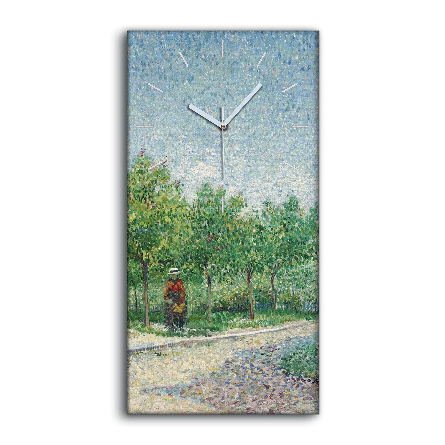 Horloge sur toile art mural 30x60cm image salon chambre tableau paysage Asnières