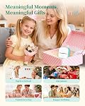 Memoking Mini Sticker Printer - T02 Portable Thermal Printer Inkless Photo Printer Bluetooth Sticker Maker for Kids Print Pods Instant Print, Smart AI APP, for Student Study Note, Journal, DIY, Gift