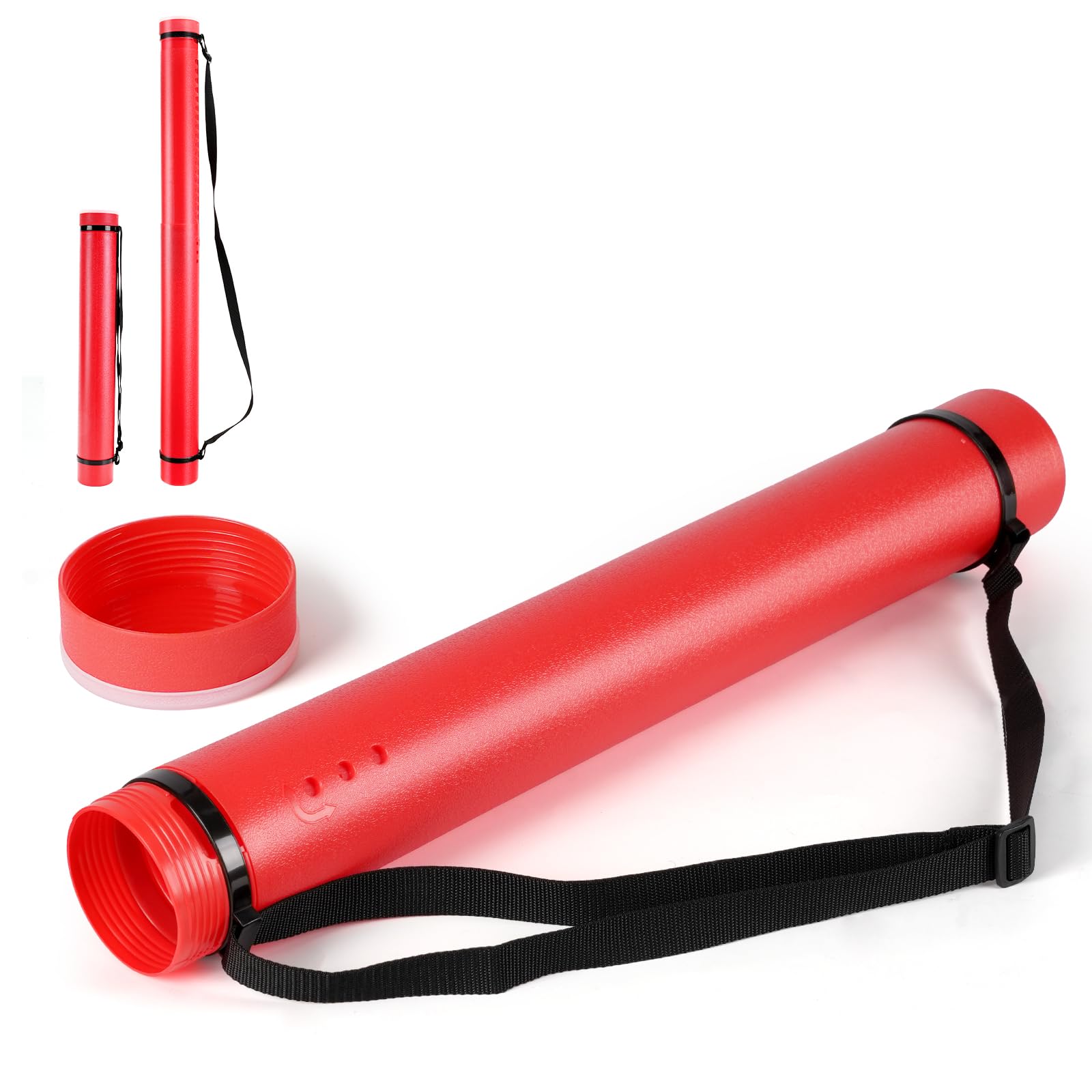 DEWEL Teleskop Posterrolle A0, Transportrolle Zeichenrolle, 63–107cm, Köcher für Bilder Poster und Flipchart Papier, Länge und Tragegurt verstellbar Kunststoff Zeichnungen 1 Stück
