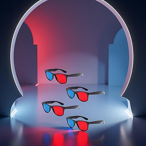 Miniatura 3 de 4 gafas 3D rojas y azules universales para TV y películas, marco de video tridimensional, gafas 3D, gafas de vidrio para juegos de películas 3D,