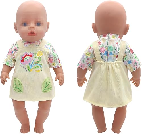 Miniatura 21 de SOTOGO 5 juegos de ropa de muñeca de bebé, trajes con sombreros para muñecas recién nacidas de 14 a 17 pulgadas, ropa de muñecas americanas de 18