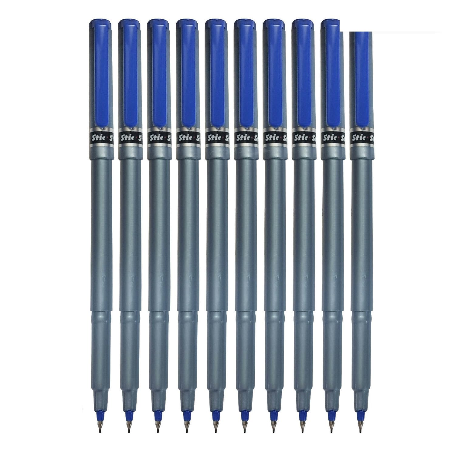 STIC HF-610 Fineliner Pens, BLUE, 0.5mm Fine Point, Pack of 20, Draw Write Mark Sketch Colour, Precision Writing, Fine Line Pens, iZOFAX Black Ball Pen
