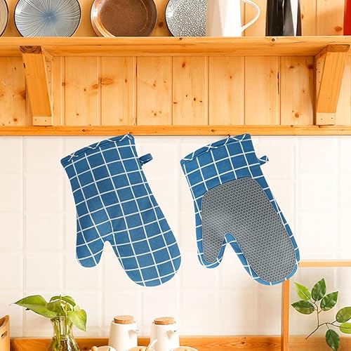 Miniatura 7 de Guantes de horno y agarraderas para barbacoa, guantes de horno y soportes para ollas con relleno reciclado, guantes de cocina antideslizantes de