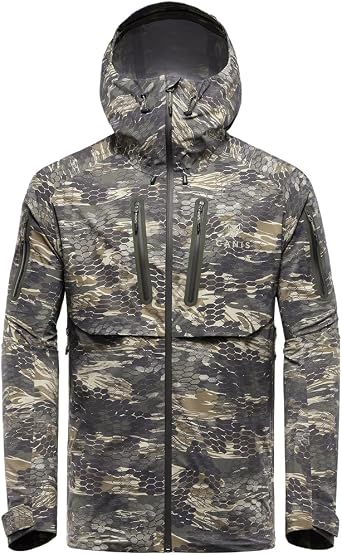 CANIS Nunavut Rain Jacket with Hood, Waterproof & Windproof 3-Layer Zip Up Jacket with Armpit Ventilation